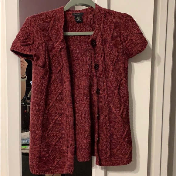 Calvin Klein Women's Shrug Cardigan Red Size Small